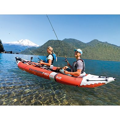 Intex Excursion Pro Inflatable 2 Person Vinyl Kayak with 2 Oars and Pump, Red