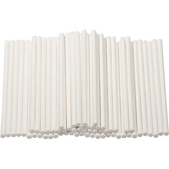 300 Pack 4" Pop Lollipop Sticks Candy Cake Chocolate Sugar Paste Tools (White)