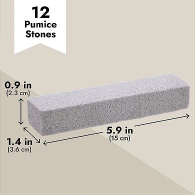 12-pack Pumice Stones For Cleaning - Toilet Bowl Cleaner (gray)