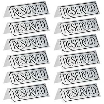 12-pack Small Reserved Seating Signs For Restaurant And Celebrations, 4.7x1.5 In