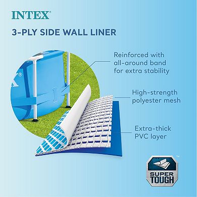 Intex 10 Foot x 30 Inch Above Ground Round Swimming Pool, (Pump Not Included)