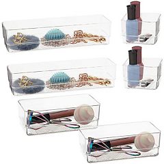 Plastic Jewelry Organizer, Hair Tie Container for Bathroom (4.5 x 6.9 In)