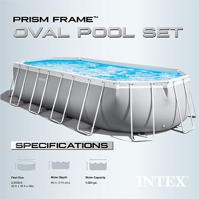 Intex 26797EH 20' x 10' x 48" Prism Frame Oval Above Ground Swimming Pool Set