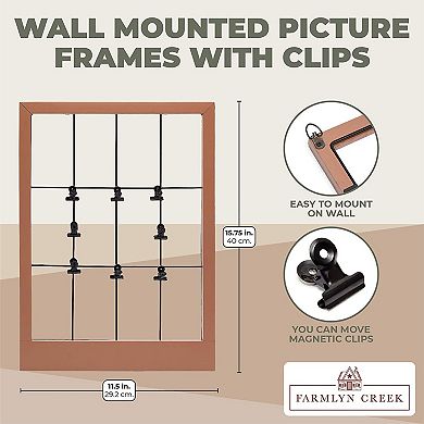 Farmlyn Creek Wall Mount Picture Frame with Magnetic Clips (15.75 x 11.5 x 0.6 in)