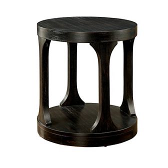 Carrie Transitional End Table, Antique Black