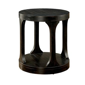 Carrie Transitional End Table, Antique Black
