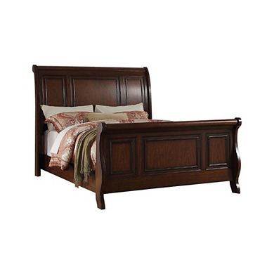 Marvelous Wooden Queen Bed, Antique Cherry Finish