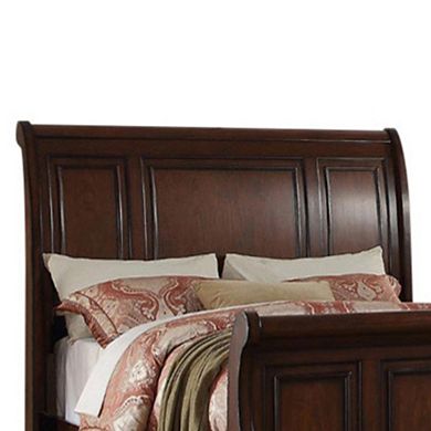 Marvelous Wooden Queen Bed, Antique Cherry Finish