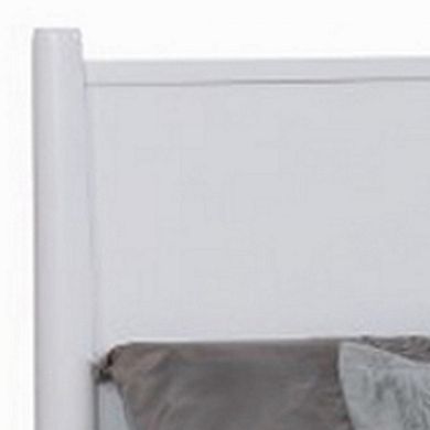 Wooden Eastern King Size Bed with Panel Headboard, White