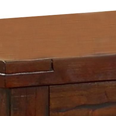 Square Shaped End Table with Open Bottom Shelf, Dark Cherry