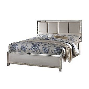 Contemporary Style Elegant Queen Size Bed With Padded Headboard, Gold