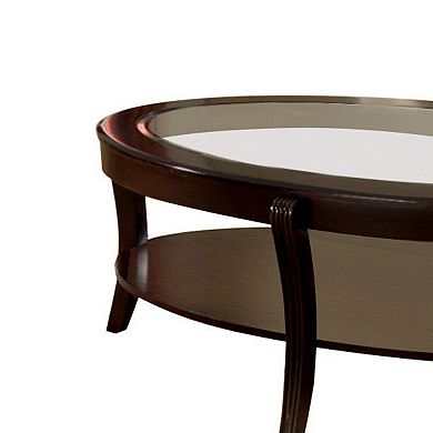 Finley Contemporary Coffee Table In Espresso Finish