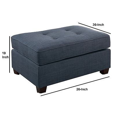 Cocktail Ottoman In Blue Dorris Fabric