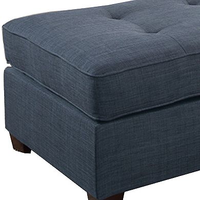 Cocktail Ottoman In Blue Dorris Fabric