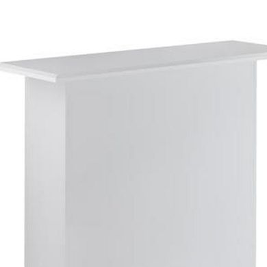 Rectangular Wooden Bar Table with Storage, White and Chrome