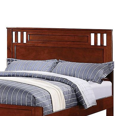 Transitional Pine Wood Twin Bed, Panel Design Vertical Slats, Brown