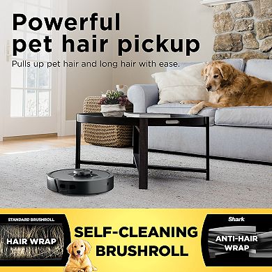 Shark Matrix Robot Vacuum with Self-Cleaning Brushroll for Pet Hair, No Spots Missed on Carpets and Hard Floors, Precision Home Mapping, WiFi Black/Silver, RV2310