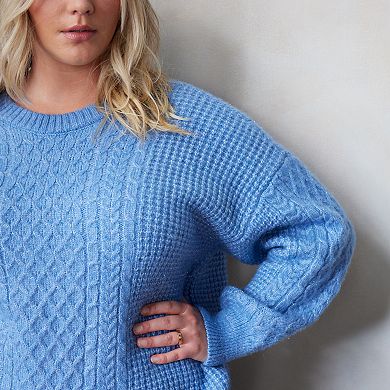 Plus Size LC Lauren Conrad Cable Knit Pullover Sweater 