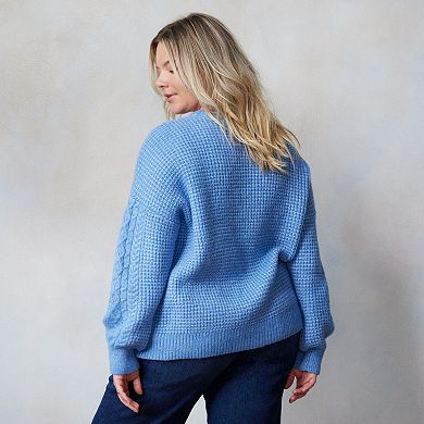 Plus Size LC Lauren Conrad Cable Knit Pullover Sweater 