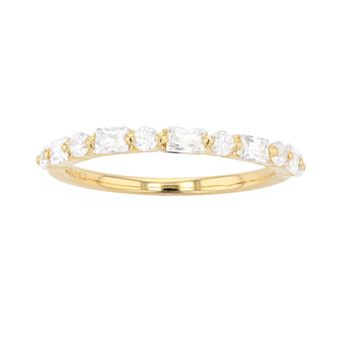 SIRI USA by TJM Gold Tone Sterling Silver Cubic Zirconia Stackable Ring