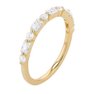 SIRI USA by TJM Gold Tone Sterling Silver Cubic Zirconia Stackable Ring