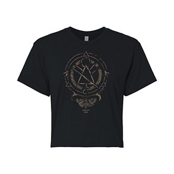 Juniors' Yellowjackets Moth Symbol Cropped Tee