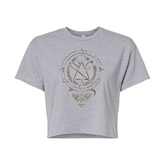 Juniors' Yellowjackets Moth Symbol Cropped Tee