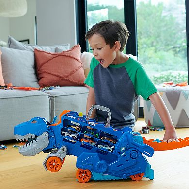 Mattel Hot Wheels T-Rex with Race Track City Ultimate Hauler