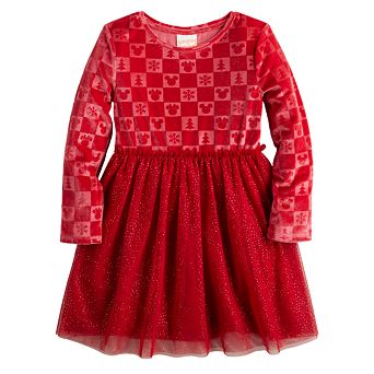 Disney's Mickey & Minnie Print Baby & Toddler Girl Embossed Velour Tutu Dress by Jumping Beans®