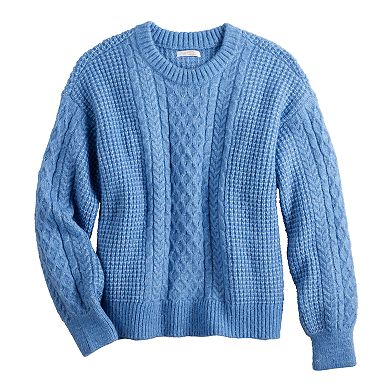 Women's LC Lauren Conrad Cable Knit Crewneck Sweater