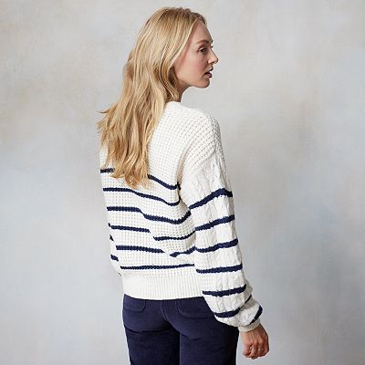 Women's LC Lauren Conrad Cable Knit Crewneck Sweater