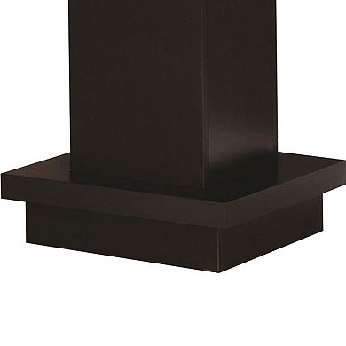 Contemporary End Table With Pedestal Base, Cappuccino Brown