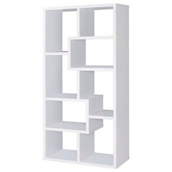 Mesmerizing Multiple Cubed Rectangular Bookcase, White