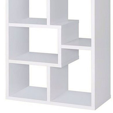 Mesmerizing Multiple Cubed Rectangular Bookcase, White