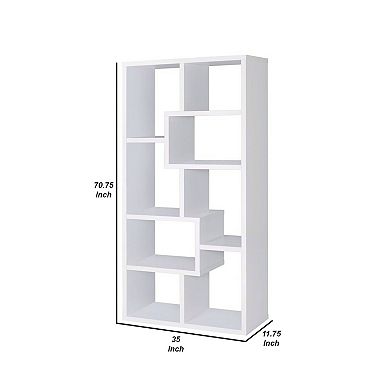 Mesmerizing Multiple Cubed Rectangular Bookcase, White