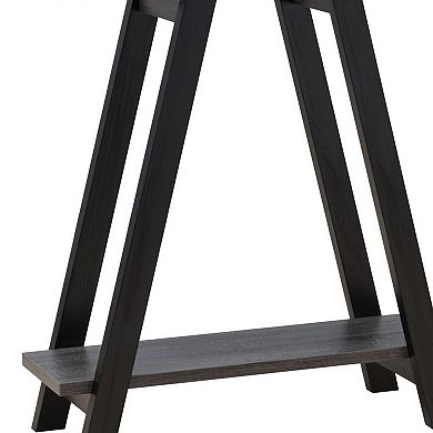 Baki 38 Inch Modern Wood Side Console Table, Corner Compartment, Black