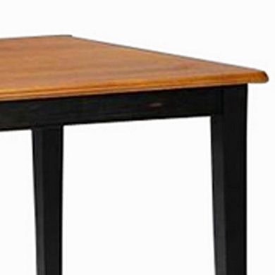 Nova 60 Inch Rectangular Dining Table, Tapered Legs, Rich Oak Brown and Black