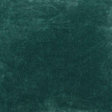 Square Fabric Throw Pillow with Solid Color and Piped Edges, Teal Green