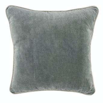 Square Throw Pillow with Cotton Cover, Sage Green