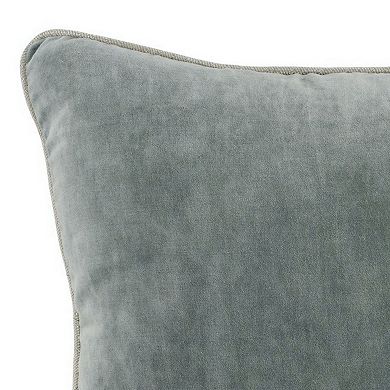 Square Throw Pillow with Cotton Cover, Sage Green