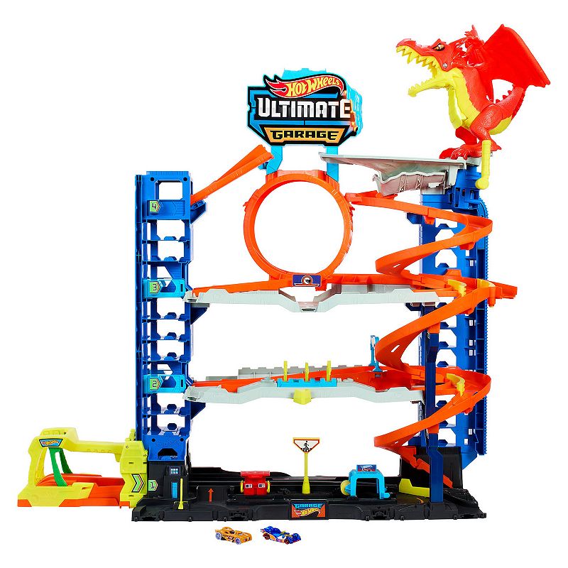 Hot Wheels City Ultimate Garage Playset with 2 Die-Cast Cars, Toy Storage For 50 PlusCars