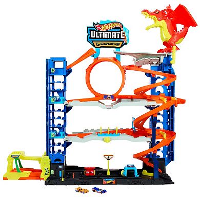 Mattel Hot Wheels City Ultimate Garage Playset with 2 Die-Cast Cars, Toy Storage For 50+ Cars