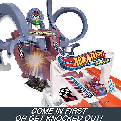 Mattel Hot Wheels Spider-Man & Black Panther Racerverse Web-Slinging Speedway Track Set