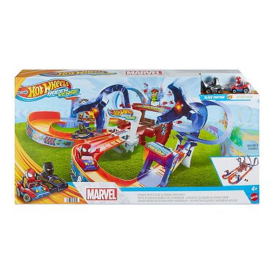 Mattel Hot Wheels Spider-Man & Black Panther Racerverse Web-Slinging Speedway Track Set