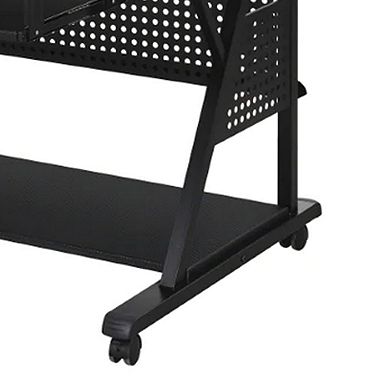 Gia 67 Inch Music Desk Studio Workstation, Keyboard Tray, Shelves, Black