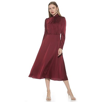 Women's ALEXIA ADMOR Gillian Draped Mockneck Fit & Flare Dress