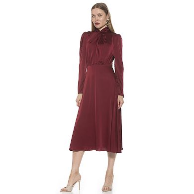 Women's ALEXIA ADMOR Gillian Draped Mockneck Fit & Flare Dress