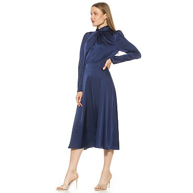 Women's ALEXIA ADMOR Gillian Draped Mockneck Fit & Flare Dress