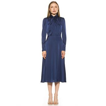 Women's ALEXIA ADMOR Gillian Draped Mockneck Fit & Flare Dress