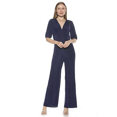 Women's ALEXIA ADMOR Ivy Bubble Sleeve Wide-Leg Jumpsuit